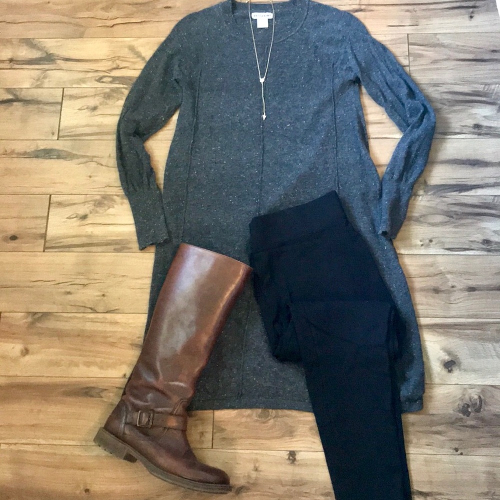 Artisan NY Sweater Dress Wool Blend Charcoal